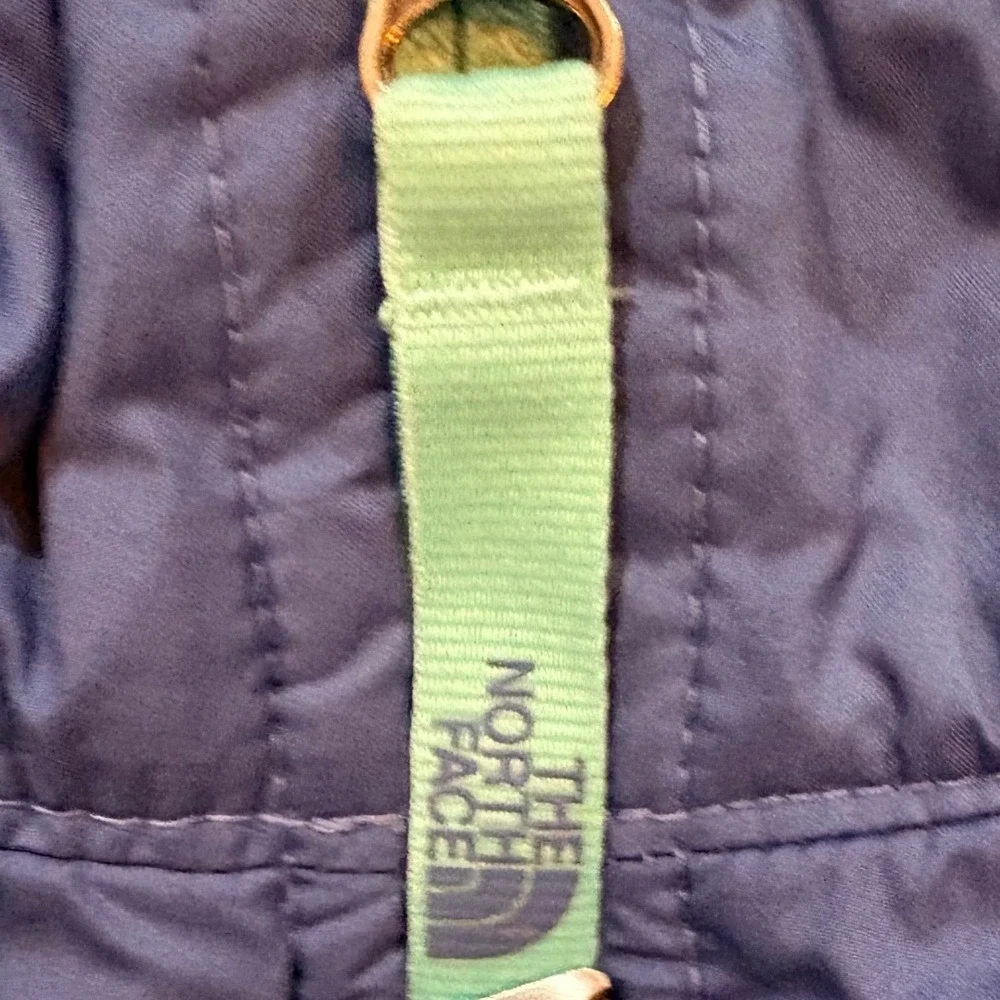 The North Face Girls XL 18 Blue Fleece Full Zip Jacket Nylon Overlay‎ Mock Neck